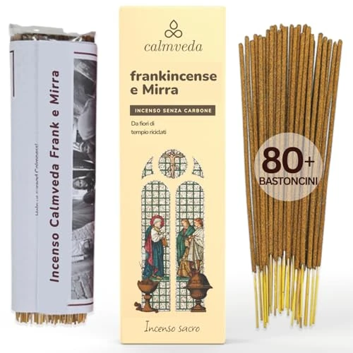 Offre limitee: Baton encen Oliban myrrhe - (80) Naturel sans Charbon, Fabriqués À Partir De Fleurs Recyclées | Frankincense encens Pontifical Myrrhe pour la messe de la cathédrale de 13.99 EUR a 11.99 EUR (economie 14%)
