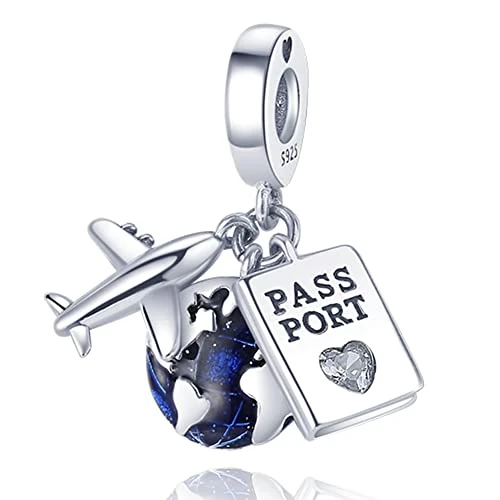 Offerta a tempo: Pandach Bead Charm Ciondolo Argento Sterling 925 con Cubic Zirconia Pendenti per Pandora Braccialetti, Compatibile con Braccialetti e Collane europei - 0.00% da 16.99 € a 16.99 €