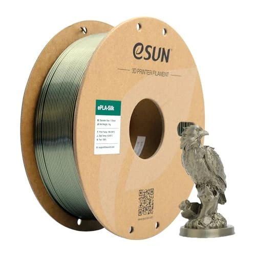 eSUN jedwabny metaliczny filament PLA 1,75 mm, jedwabisty metaliczny filament PLA do drukarki 3D, dokładność wymiarowa +/- 0,05 mm, szpula 1 kg (2,2 funta) filament 3D do drukarek 3D, jedwabny brąz