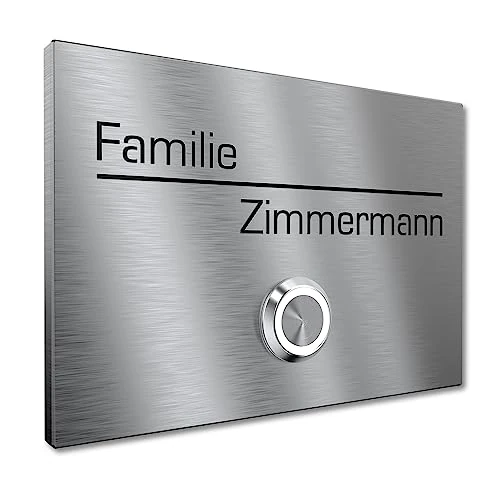 Offerta a tempo: Targhetta Campanello Graviers Design – Montaggio a Parete o Incasso – Acciaio Inox – Incisione Personalizzata – Pulsante LED a Scelta – 80x60 a 160x120mm - 0.00% da 29.99 € a 29.99 €