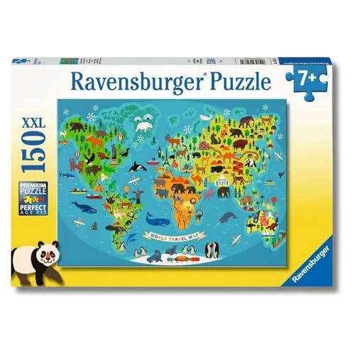Oferta limitowana: Ravensburger Animal World Map 150 Piece Jigsaw Puzzle for Kids Age 7 Years Up z 36.28 zł na 36.28 zł (oszczędź 0.00%)