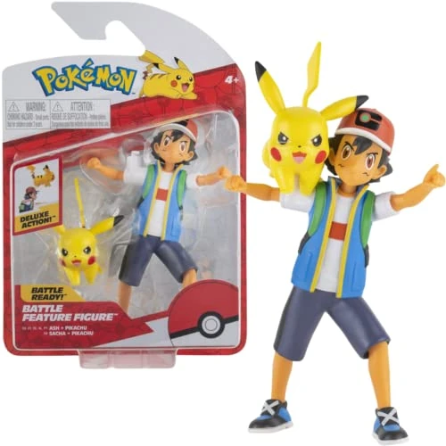 Offerta a tempo: Pokémon Personaggi Ash & Pikachu – 11 cm- Giochi Nuovo 2022 – Figurine Action Figure - Licenza Ufficiale Giocattoli - 0.00% da 22.99 € a 22.99 €
