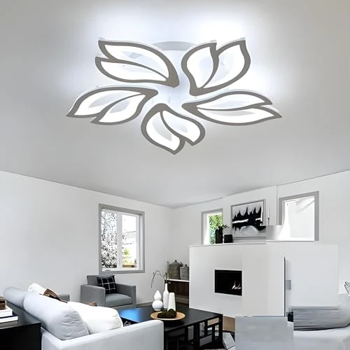 Offerta a tempo: Comely Plafoniera LED Moderno 65W 7200LM Fiore Acrilico Design | Bianca Lampada da Soffitto LED, Moderno Fiore Design Plafoniere da Soffitto per Soggiorno, Cameretta, Cucina, Sala da Pranzo - 0.00% da 52.99 € a 52.99 €