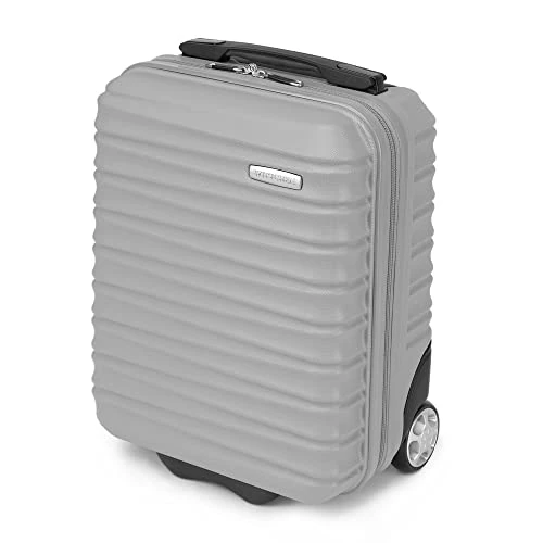 Offerta a tempo: WITTCHEN valigia da viaggio piccola da cabina bagaglio a mano rotelle guscio duro in ABS con 2 ruote standard maniglia telescopica Groove Line valigia piccola grigio Ryanair/ITA Airways/easyJet - 37% da 65.00 € a 41.00 €