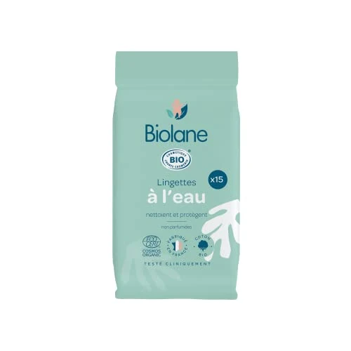 Offre limitee: BIOLANE – Lingette à l'eau Pocket BIO – 15 Lingettes Naturelles Composées à 99% d’Eau pour tout le Corps de votre bébé – Utilisables dès la Naissance – Peaux Sensibles – Format Pratique de 1.79 EUR a 1.79 EUR (economie 0%)