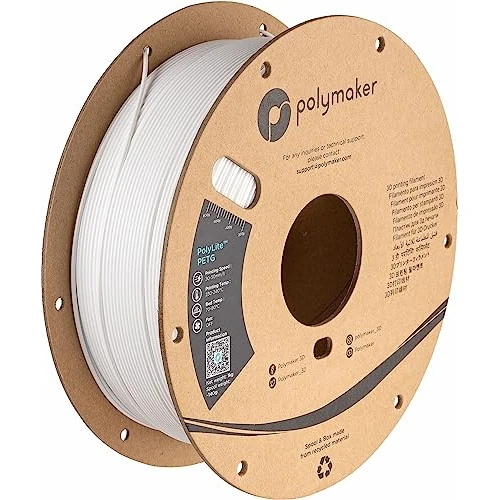 Limited offer: Polymaker PolyLite White 3D Printer PETG Filament 1.75mm 1kg, Legacy PETG Formula, +- 0.03mm Dimensional Accuracy, Reliable Everyday Filament, Strong Layer Bonding, Compatible with Most 3D Printers from 19.99 EUR to 19.99 EUR (save 0%)
