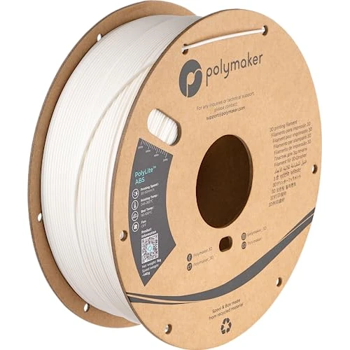 Offerta a tempo: Polymaker PolyLite ABS Bianco - 1,75mm - 1kg - 32% da 33.99 € a 22.99 €