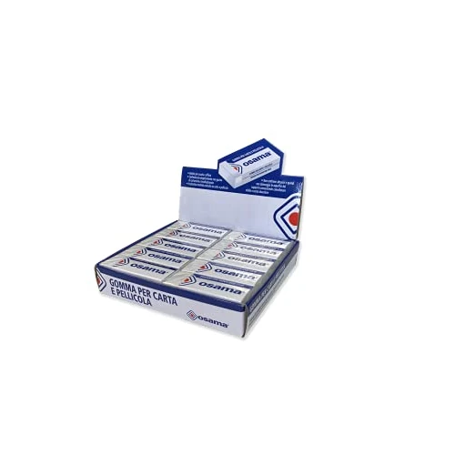 Osama - Gomme Blanche, Lot 20 Pièces, Boîte Idéal pour Papeterie et Fourniture Scolaire et Bureau - Pour Crayon Papier pour Pellicule et d'autres Surfaces, Effaceur avec Finition Nette et Précise