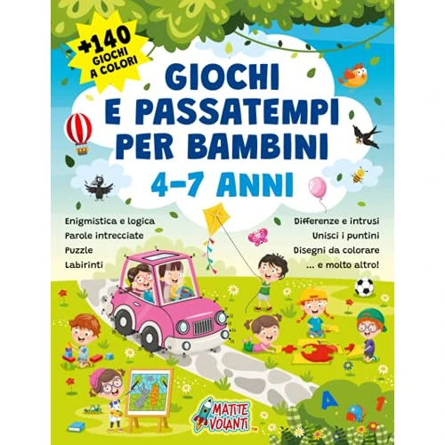 Oferta limitowana: GIOCHI E PASSATEMPI PER BAMBINI 4-7 ANNI: +140 GIOCHI A COLORI. Enigmistica e logica, parole intrecciate, puzzle, labirinti, differenze e intrusi, unisci i puntini, disegni da colorare… e molto altro! z 56.42 zł na 56.42 zł (oszczędź 0.