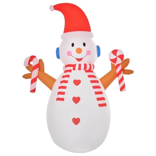 Offre limitée : HOMCOM Bonhomme de Neige Gonflable 240cm, décoration de Noël extérieure avec lumières LED Polyester étanche IP44 de 63.95 € à 40.18 € (37% de remise)