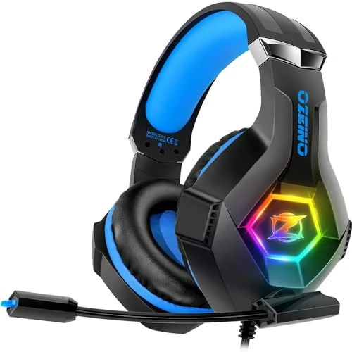 Zestaw słuchawkowy do gier stereo dźwięk przestrzenny słuchawki do gier z oddychającym światłem RGB i regulowanym mikrofonem do PS4 PS5 PC Xbox One Laptop Mac