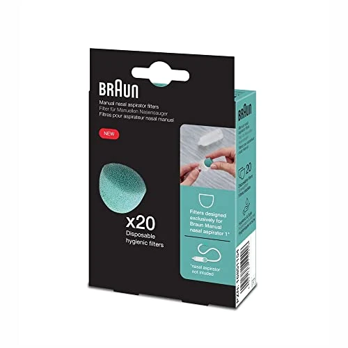 Offerta a tempo: Braun Filtri per Aspiratore nasale manuale 1 , 20 pz , Filtri igienici usa e getta , Da utilizzare con Braun Aspiratore nasale manuale 1 , BNF020 - 7% da 5.99 € a 5.60 €
