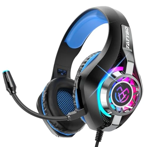 GM-1 Filaire Casque de Jeu pour PS4 PS5 PC Xbox Series, 3,5 mm, Deep Bass stéréo Surround Sound, avec Microphone antibruit, pour Ordinateurs Portables, tablettes, Mac