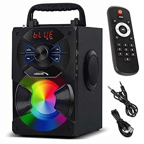 Offerta a tempo: Audiocore AC730 Altoparlante Bluetooth Portatile Speaker 11 watt (5W + 3W x2) schede TF SD AUX Retroilluminazione Telecomando Portamicrofono Carica USB - 46% da 37.81 € a 20.59 €