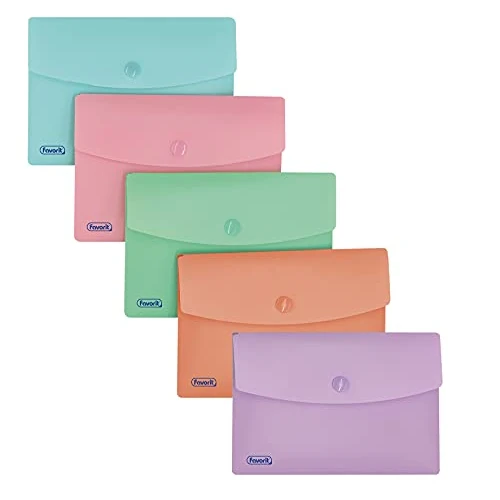 Oferta limitada: Favorit Sobres con botón pastel, A6, polipropileno, mate, paquete de 20 unidades, colores surtidos de 21.59 EUR a 21.59 EUR (ahorro 0%)