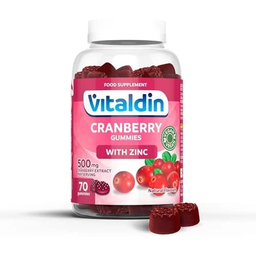 VITALDIN Cranberry gummies –extracto de Arándano Rojo + Zinc – 70 gominolas – Vegano