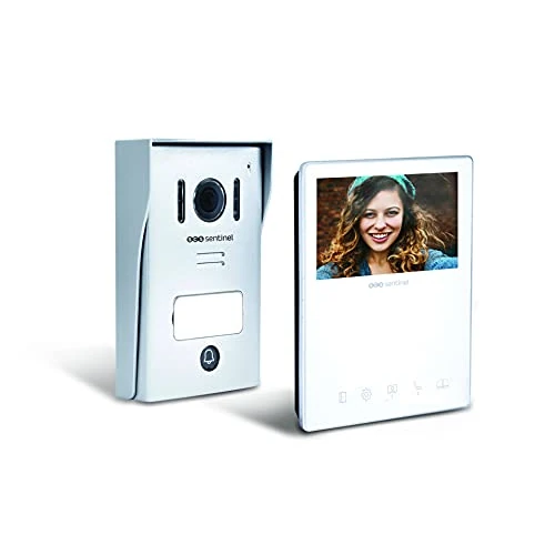 SCS Sentinel - PVF0051-2 Wire Video Intercom - Video Door Phone with 4.3" Screen - Wired Video Doorphone, Street Turntable with Visor, Bell, Power Transformer - VisioKit 4.3