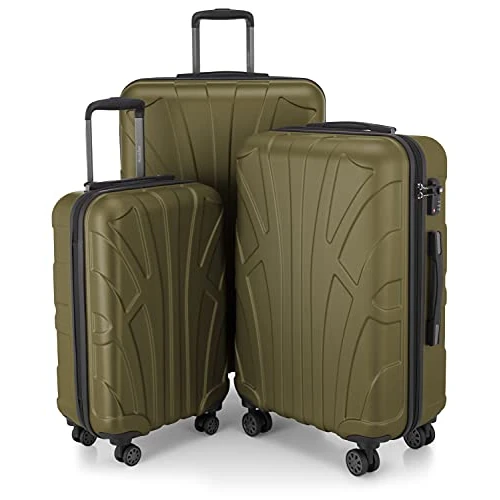 Offerta a tempo: SUITLINE - Set di 3 valigie, Valigie da viaggio, trolley, Valigie con guscio rigido, TSA, (55 cm, 66 cm, 76 cm), 100% ABS, opaco, Avocado - 0.00% da 155.09 € a 155.09 €