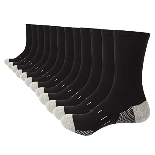 Offerta a tempo: BUDERMMY Calze Uomo Traspiranti Cuscino Uomo Calzini Sportivi Running Lavoro Calze per Trekking Sportive Corsa 6 Paia 43-46 39-42 (IT, Numero, 39, 42, Regular, Regular, Nero 6 paia) - 31% da 20.70 € a 14.24 €
