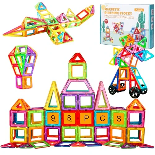 Offre limitee: Assark 98 Pièces Construction Magnetique Enfant, Bloc de Construction Magnétique, Jeu de Aimantés, Jeu de Construction Magnétique, Tuiles Magnétiques pour Garçons et Filles 3 4 5 6 7 8 de 20.35 EUR a 20.35 EUR (economie 0%)