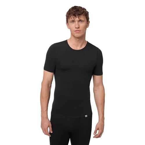 Zeitlich begrenztes Angebot: DANISH ENDURANCE Merino Shirt Herren, Kurzarm Unterhemd, Funktionsshirt, Atmungsaktiv & Temperaturregulierend, Schwarz, XL von 54.95 € auf 49.95 € (9% Rabatt)