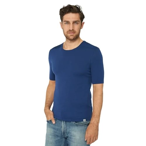 Offerta a tempo: DANISH ENDURANCE Maglietta Termica Uomo Lana Merino, Maglia Termica Manica Corta, per Escursionismo e Sci, Blu Scuro, S - 51% da 56.95 € a 27.75 €