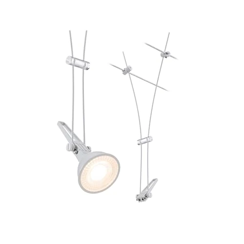 Offerta a tempo: Paulmann CorDuo, punto luce singolo per sistema di cavi per faretti, 94488, Comet, massima CC: 12V 50 Watt, estensibile, bianco, opaco, cavi in metallo, GU 5,3, senza lampadine - 8% da 20.36 € a 18.80 €