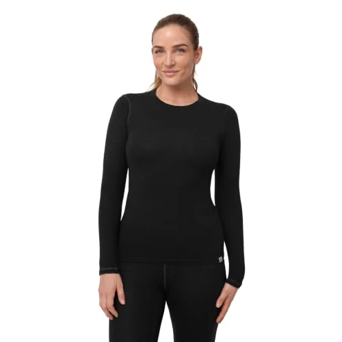 Offerta a tempo: DANISH ENDURANCE Maglia Termica Donna, Lana Merino, Nero, S - 50% da 69.95 € a 34.94 €