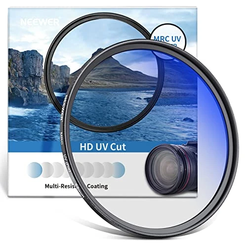 Offerta a tempo: NEEWER 58mm Filtro UV MRC Protettivo Ultravioletto con Rivestimento Multistrato a 30 Strati, Definizione Alta, Resistente a Graffi & Acqua con Nano Rivestimento, Ultra Sottile per Obiettivi 58mm - 15% da 28.99 € a 24.64 €