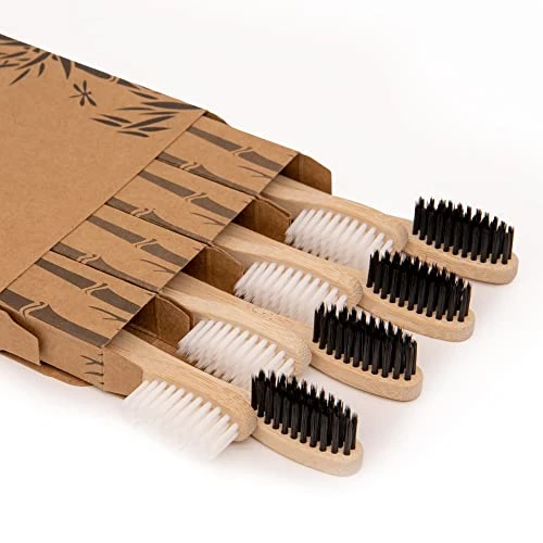 Offerta a tempo: Virgin Forest Spazzolini da denti in bambù, 8 pezzi, spazzolino da denti con setole morbide, spazzolini ecologici, spazzolini biodegradabili, spazzolino da denti in legno naturale, spazzolini da denti - 5% da 7.99 € a 7.59 €