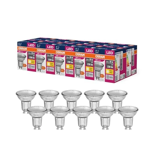 Limited offer: OSRAM LED Star Value PAR16 Reflector lamp with 36 Degree Viewing Angle, GU10 Base, 2.6 watt, Warm White (2700K), Replaces Conventional 35 watt spot Lamps, 10-Pack from 22.85 EUR to 15.99 EUR (save 30%)