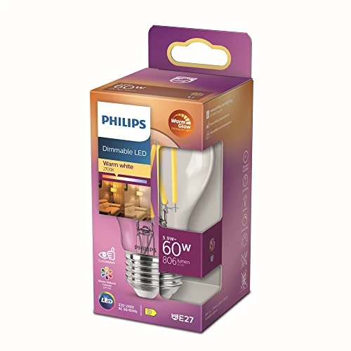 Oferta limitowana: Lampa Philips LED Classic E27 WarmGlow, 60 W, w kształcie kropli, ściemnialna, przezroczysta, ciepła biel z 25.49 zł na 25.49 zł (oszczędź 0.00%)