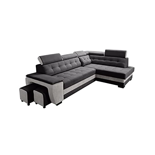 Offerta a tempo: Robin Inspire Grand Divano Angolare Letto Contenitore Destro Nero/Argento - 0.00% da 1550.00 € a 1550.00 €