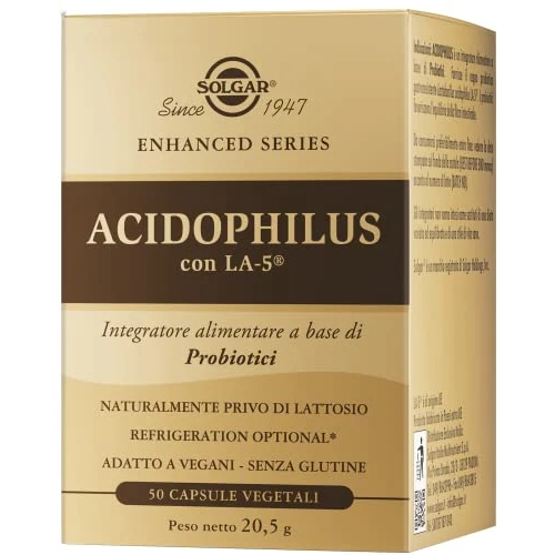 Solgar Acidophilus, 50 capsule vegetali – Lactobacillus acidophilus LA-5® – equilibrio flora intestinale