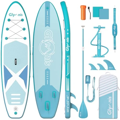 Zeitlich begrenztes Angebot: Glymnis SUP Board Stand Up Paddling Board Aufblasbares Stand Up Paddle Board Set 10'6" 320x81x15cm 6 Zoll Dick mit Aluminiumpaddel Luftpumpe und komplettem Zubehör von 199.99 € auf 199.99 € (0.00% Rabatt)