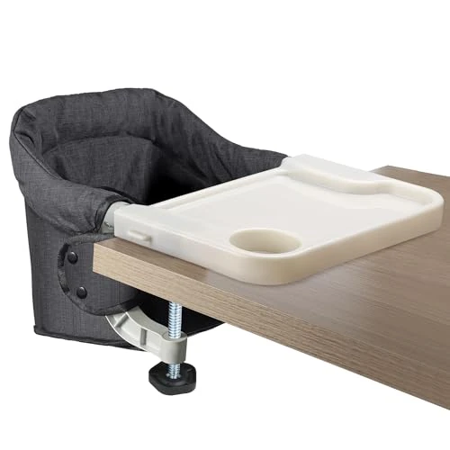 Offerta a tempo: Toogel Seggiolini da Tavolo per Bambini con Vassoio Rimovibile, Seggiolone Pieghevole con Cinghie di Sicurezza, Baby Seggiolino da Tavolo con Borsa da Trasporto per Casa e Viaggi (Nero) - 14% da 62.99 € a 54.39 €