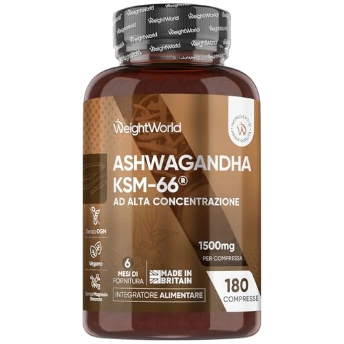 Tijdelijke aanbieding: Ashwagandha KSM-66 tabletten - 1500 mg - 5% Withanoliden - Full-spectrum extract - 180 vegan tabletten voor 6 maanden voorraad - Gemaakt in het Verenigd Koninkrijk - Van WeightWorld van 20.87 EUR naar 16.49 EUR (korting 21%)