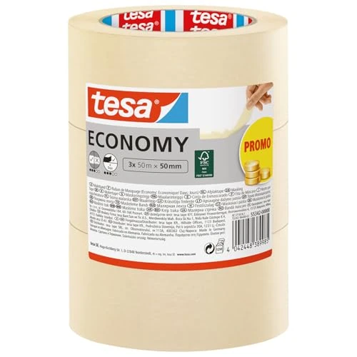 期間限定オファー: tesa Masking Tape ECONOMY EcoLogo - Painters Tape, 4 Days Residue-Free Removal, Without Solvent - Narrow, 3x 50 m x 50 mm 通常価格 21.99 JPY セール価格 21.99 JPY (割引 0%)