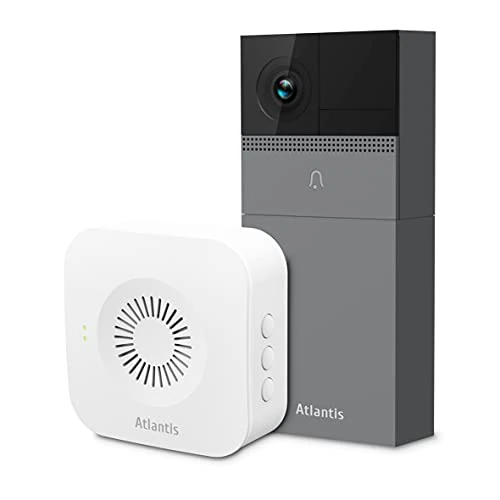 Limited-time offer: ATLANTIS DB910 Wireless Outdoor Video Intercom Camera 2MP Full HD PIR Sensor Compatible Google Home/Nest and Amazon Alexa Echo Show IR led Slot Micro-SD Doorbell, APP Management, Grey from 85.44 GBP to 85.44 GBP (save 0%)