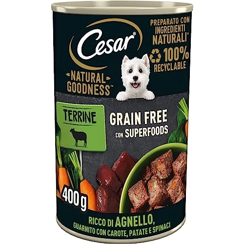 Oferta limitada: Cesar Natural Goodness - Comida húmeda para Perros con Sabor a Cordero y Verduras, 6 latas de 400 g, Total 2,4 kg de 25.89 € a 25.89 € (ahorro 0.00%)