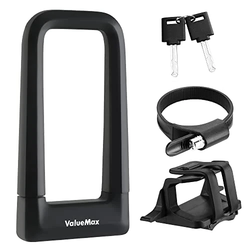 Offerta a tempo: ValueMax Lucchetti a U per Bicicletta, Lucchetto per Bici a U impieghi gravosi, Lucchetto Bici Antifurto a U con 2 chiavi e Supporto, Adatto per Biciclette, Veicoli Elettrici, Motocicli - 0.00% da 23.99 € a 23.99 €
