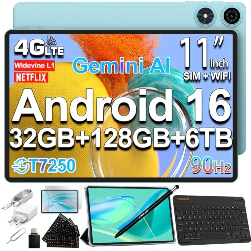 Zeitlich begrenztes Angebot: TECLAST P50 Android 16 Tablet 11 Zoll 90Hz Display, 4G LTE Dual SIM, 32GB RAM+128GB ROM(6TB TF), 8000mAh, T7250 Octa Core Gemini AI, 5G WLAN/Widevine L1/13MP/GPS, Tablets mit Tastatur+Stift+Hülle+OTG von 199.99 € auf 159.99 € 
