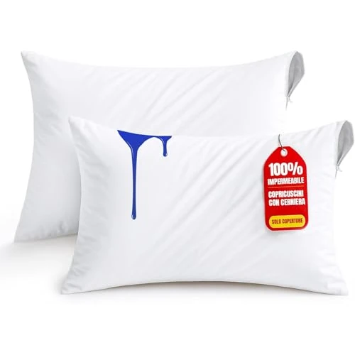 Utopia Bedding Waterdichte Kussenhoezen Pillow 50 x 80cm - Pak van 2 - Kussenbeschermers Met Ritssluiting - Anti Bed Bugs Kussenhoezen