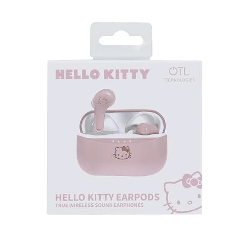 OTL Technologies Hello Kitty Bezprzewodowe słuchawki Bluetooth V5.0 dla dzieci z różowym etui do ładowania