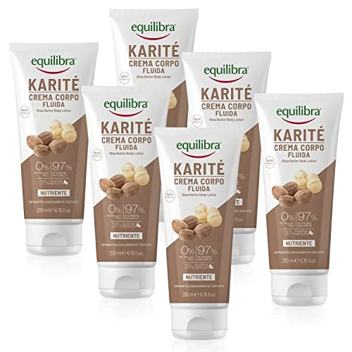 Offerta a tempo: equilibra Karité Crema Fluida Corpo, Confezione da 6 Pezzi (6 x 200 ml) - 38% da 27.59 € a 17.24 €