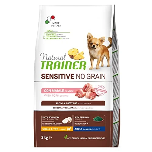Natural Trainer Sensitive No Grain - Comida para Perros Small&Toy con Cerdo y Patatas, 2 kg