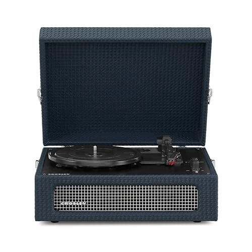 Crosley Voyager Przenośny odtwarzacz Bluetooth, 3-biegowy odtwarzacz płyt winylowych, domowy gramofon do płyt winylowych, wbudowanych głośników stereo i odbiornika Bluetooth, wejście