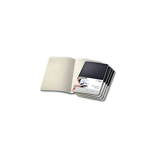 SIGEL CO864 Cuaderno de notas, 9.3 x 14 cm, cuadriculado, Softcover, negro, 5 unidas, Conceptum
