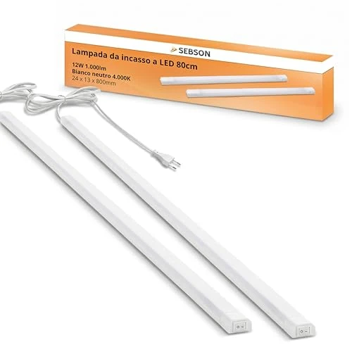 Offerta a tempo: SEBSON LED Sottopensile con Interruttore e Prese - Set da 2-80cm, 12W - 0.00% da 59.99 € a 59.99 €
