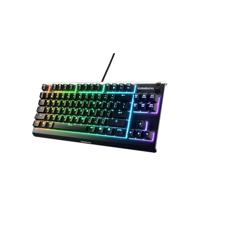 Limited-time offer: SteelSeries Apex 3 TKL - Gaming Keyboard - Tenkeyless Compact Form Factor - Silent Gaming Keyboard - 8-Zone RGB Illumination - IP32 Water & Dust Resistant - American QWERTY Layout , Black from 41.67 £ to 34.99 £ (save 16%)